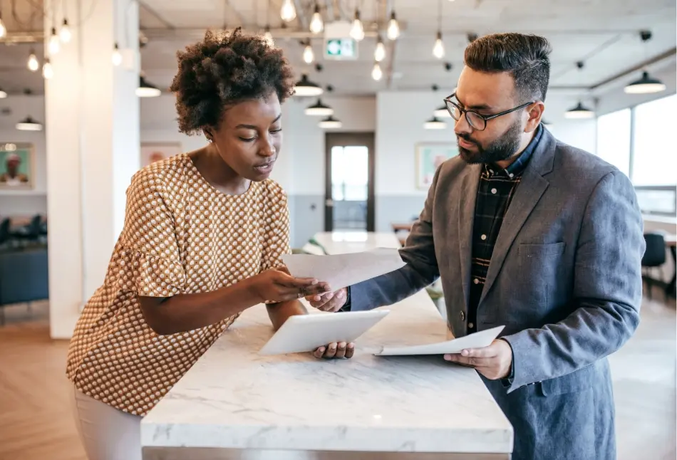 small business owner being helped by a nonprofit organization to grow their business